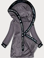 Tenká dámská bunda s ozdobným lemováním tmavě šedá (B8145-9)