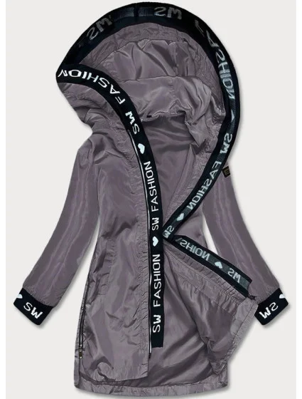 Tmavě šedá tenká dámská bunda s ozdobnou lemovkou (B8145-9) Tmavě šedá tenká dámská bunda s ozdobnou lemovkou (B8145-9)