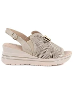 Dámské kožené sandály na platformě gold M.Daszynski model 22072440