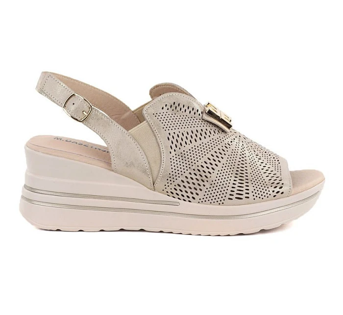 Dámské kožené sandály na platformě gold M.Daszynski model 22072440