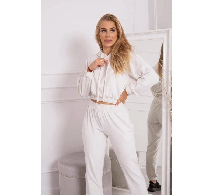 Velurová souprava s kapucí ecru Velurová souprava s kapucí ecru