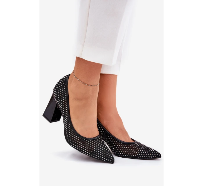 Zdobené Síťované Na Podpatku Černé model 21690130 - VINCEZA