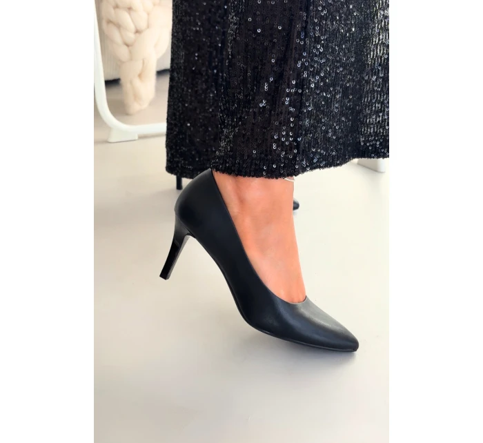 Kožené lodičky model 21821724 Černé - SERGIO LEONE Kožené lodičky model 21821724 Černé - SERGIO LEONE