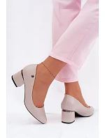 Lodičky na podpatku model 22095190 Šedé - VINCEZA