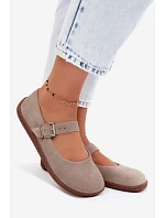 Baleríny Barefoot z přírodní semiš Zazoo 316 Cappuccino