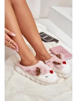 Futrzane Dámské Pantofle S Motivem Sobů Růžové Wistira Futrzane Dámské Pantofle S Motivem Sobů Růžové Wistira