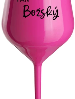 PAN BOŽSKÝ  - růžová nerozbitná sklenice na víno 470 ml