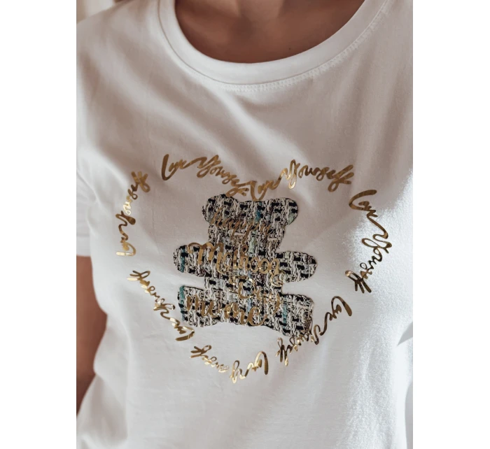 TEDDYCAP dámské tričko s medvídkem bílé FashionStreet RY2745