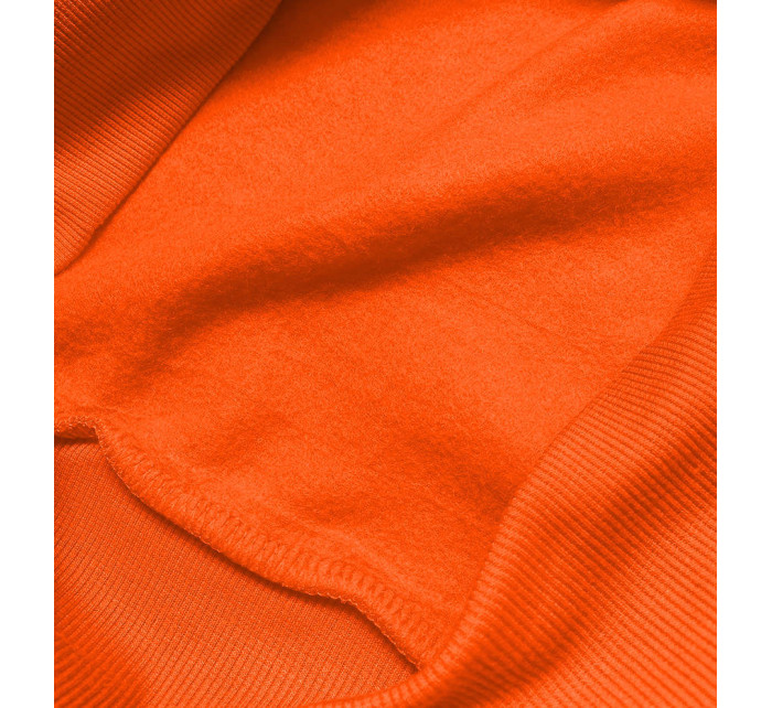 Oranžová dámská tepláková mikina se stahovacími lemy (W01-32)