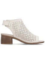 Remonte béžové Remonte dámské kožené sandály Rieker R8777-60