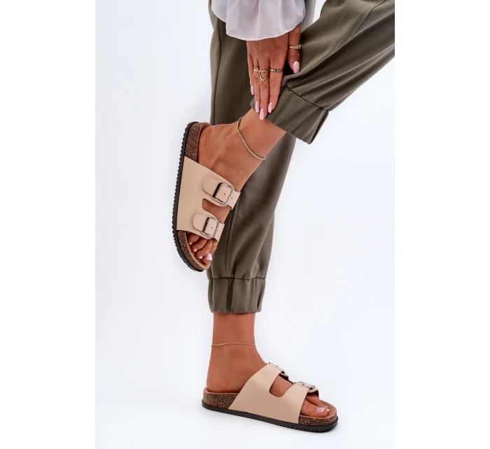 Dámské sandály s přezkami béžové model 21653020 - Boto Dámské sandály s přezkami béžové model 21653020 - Boto