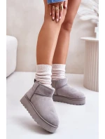 Sněhule Dámské Na Platformě Zateplené Kožíškem Šedé Xamella Sněhule Dámské Na Platformě Zateplené Kožíškem Šedé Xamella