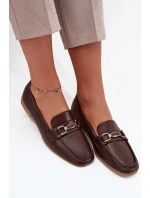 Dámské loafers polobotky s ozdobou Priscelle – hnědé