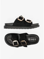 Komfortní dámské  nazouváky černé platforma