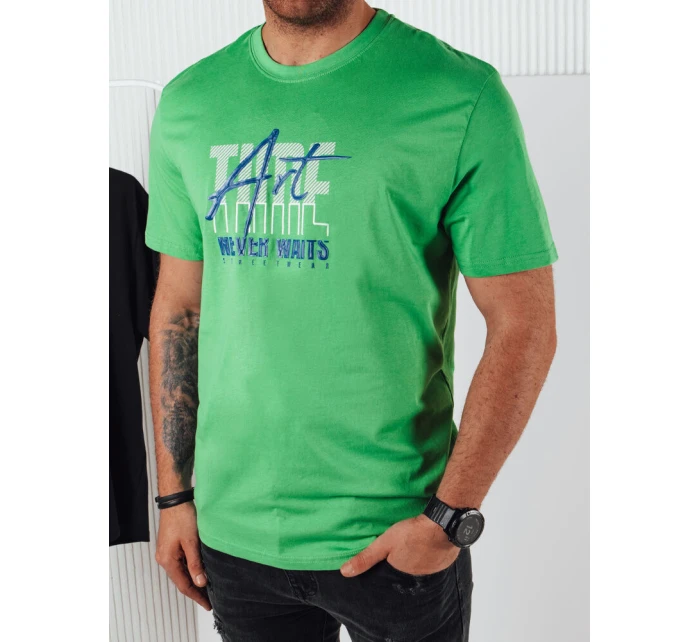 Pánské zelené tričko s potiskem FashionStreet RX5393