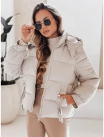 Dámská prošívaná bunda s kapucí béžová FashionStreet TY5066