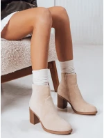 Dámské semišové béžové kozačky FashionStreet ZY1248