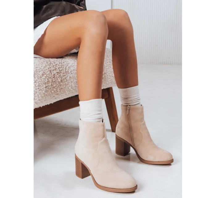 Dámské semišové béžové kozačky FashionStreet ZY1248