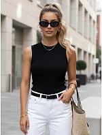 Dámský top bez rukávů basic black FashionStreet RY2916