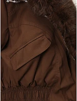 Krótka kurtka damska z brązowa model 22341043 - FashionStreet Krótka kurtka damska z brązowa model 22341043 - FashionStreet