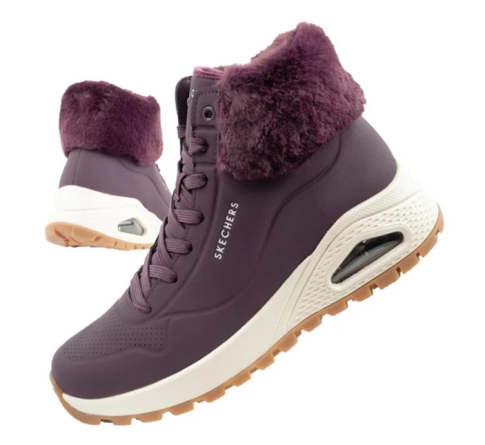Skechers Uno Rugged dámská sportovní obuv zateplené boty zimní fialové dámské
