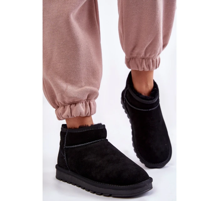 Dámské semišové nízké boty do sněhu Černe model 21601975 - Boto