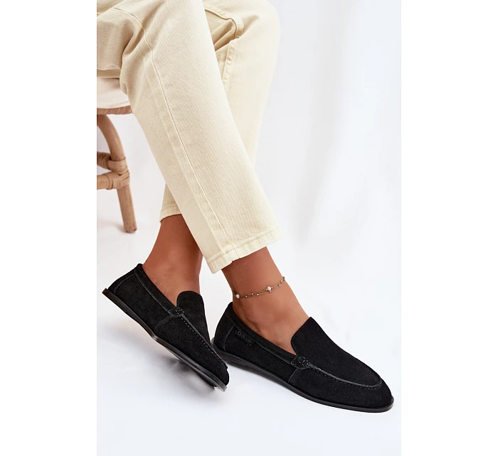 Dámské mokasiny z přírodního semiše Big Star model 22069376 Černé - Big Star Shoes