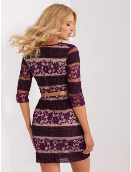 LK SK 507231 šaty.71P tmavě fialová