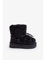 Teplé dětské sněhule, šněrovaná černá, Asija Teplé dětské sněhule, šněrovaná černá, Asija