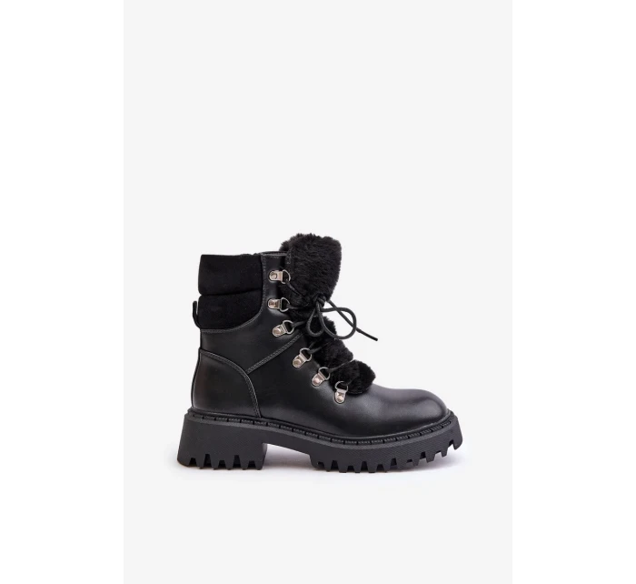 Zateplené Kotníkové Boty na Zip z Eko Kůže Černé Willatta