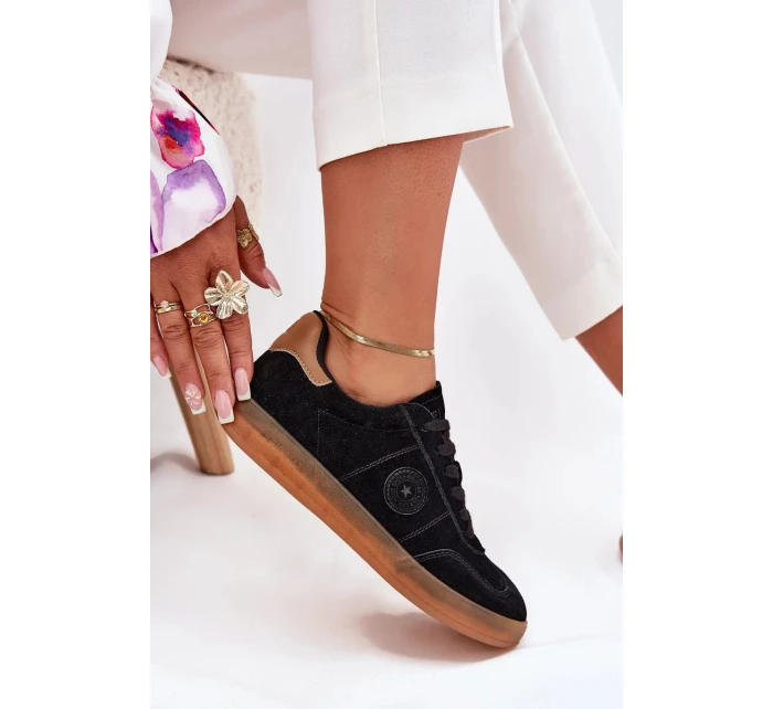 Dámské semišové tenisky na platformě Big Star – černé Dámské semišové tenisky na platformě Big Star – černé