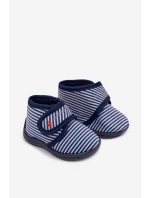 Dětské bačkory na suchý zip s proužky – tmavě modré Lavelle Dětské bačkory na suchý zip s proužky – tmavě modré Lavelle