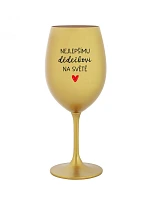 NEJLEPŠÍMU DĚDĚČKOVI NA SVĚTĚ - zlatá sklenice na víno 350 ml