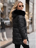 Dámská zimní prošívaná bunda s kapucí, černá, FashionStreet TY5738 Dámská zimní prošívaná bunda s kapucí, černá, FashionStreet TY5738