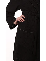 Dámský vaflový župan s kapucí Vestis Saimaa Black Beauty Dámský vaflový župan s kapucí Vestis Saimaa Black Beauty