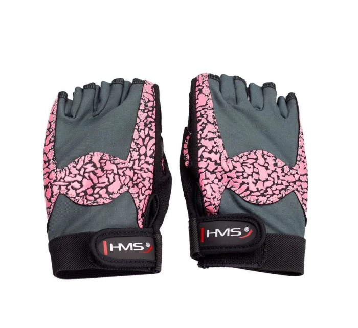 Gymnastické rukavice Pink/Gray W HMS RST03 r.M dámské