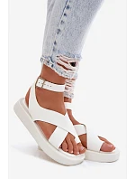 Sandály z eko kůže na platformě Bílé model 22102991 - Boto Sandály z eko kůže na platformě Bílé model 22102991 - Boto