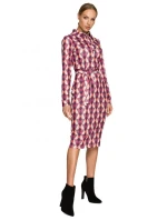 M706 Šaty s rukávy, límcem a potiskem - model 1