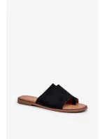 Dámské černé amite semišové pantofle Dámské černé amite semišové pantofle