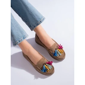 Exkluzívní hnědé  mokasíny dámské