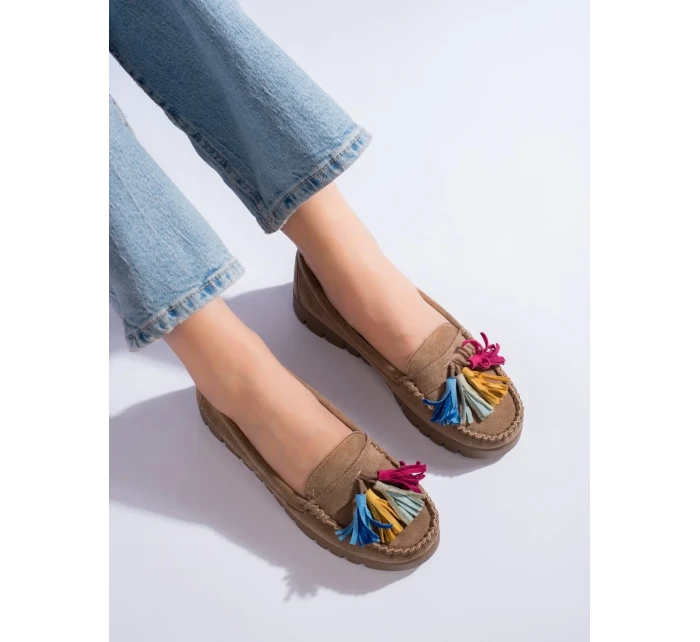 Exkluzívní hnědé mokasíny dámské Exkluzívní hnědé mokasíny dámské