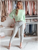 Dámský oversize svetr SOFTICAN světle zelený FashionStreet MY2433 Dámský oversize svetr SOFTICAN světle zelený FashionStreet MY2433