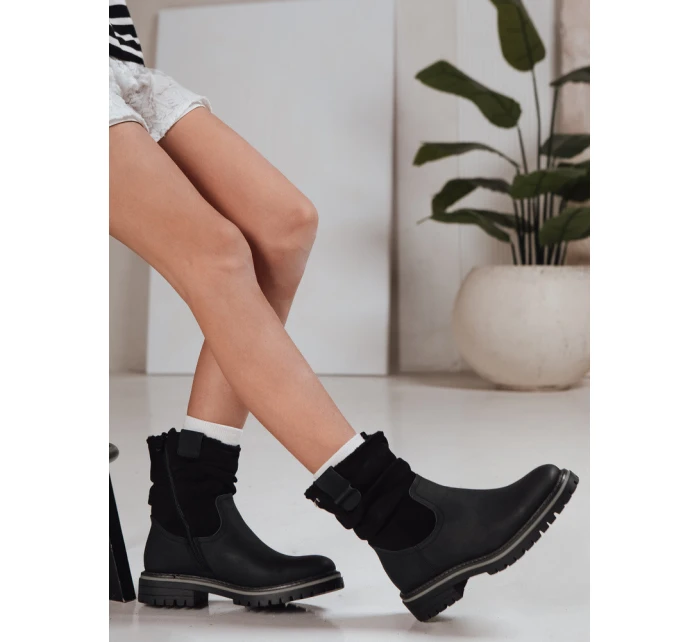 Dámské černé semišové kozačky FashionStreet ZY1277