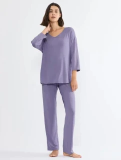Dámské pyžamo Timeless Sensuality PK 3/4 Sleeves - PURPLE - fialové 3595 - TRIUMPH