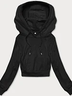 Krátká mikina s kapucí černá (8B939-3)