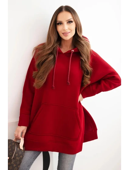 Bunda s rozparky na bocích vínová Bunda s rozparky na bocích vínová