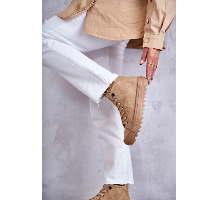Dámské Tenisky Big Star Vysoké Zateplené Camel GG274072