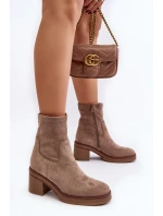 Dámské kotníčkové boty na podpatku béžové Argastis Dámské kotníčkové boty na podpatku béžové Argastis