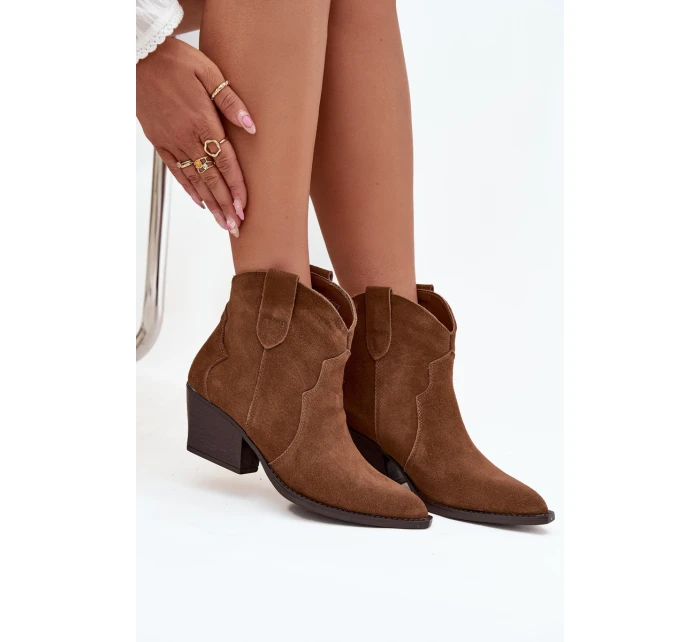 Nazouvací dámské kovbojky z přírodního semiše camel model 21713728 - Boto Nazouvací dámské kovbojky z přírodního semiše camel model 21713728 - Boto