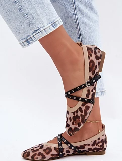 Síťované baleríny s pásky Leopardí vzor model 22320823 - Boto